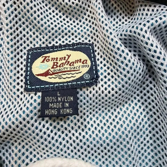 Tommy Bahama Swim Trunks Shorts Men's L Blue Mesh Lined Cargo Zip Pocket - Picture 5 of 13